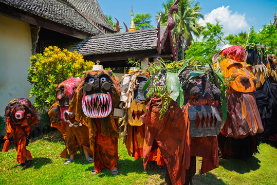 Lampang Province, Thailand - May 1, 2026. The Jae Son Ghost Puppet Festival and Fancy Dress is a Halloween-style festival of the ghost-like creatures of Muang Pan, Lampang Province, Thailand...