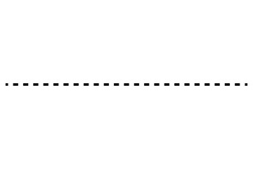 Fototapeta premium A dotted dashed horizontal line divider, Dotted Black Separators featuring evenly spaced small black dashes arranged in a straight horizontal line on a white background.