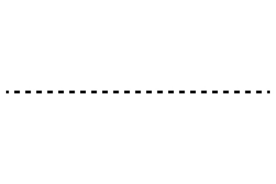 A dotted dashed horizontal line divider, Dotted Black Separators featuring evenly spaced small black dashes arranged in a straight horizontal line on a white background.