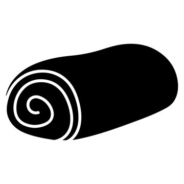 Rolled Up Sleeping Bag Icon Silhouette.