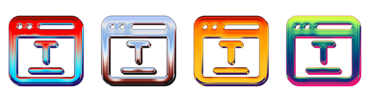 Plastic style 3D icons of website font size on transparent background. Web websites and internet interfaces. Vibrant illustration. Modern minimal illustration style.