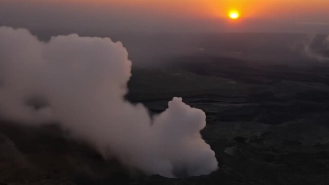 Erta Ale volcano Danakil Depression Ethiopia, eruption. Time lapse.