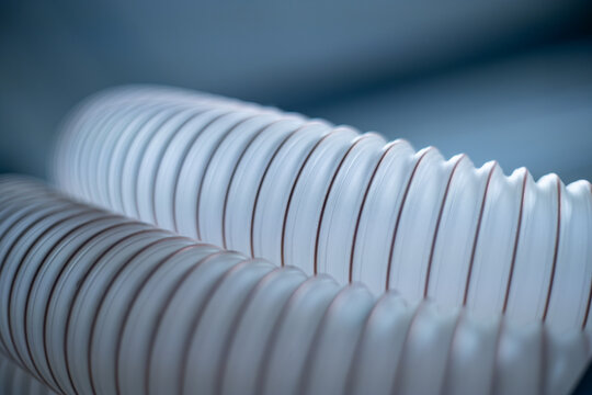 Flexible PUR antistatic suction hose for air conditioning, background flexi hose, industrial ventilation.