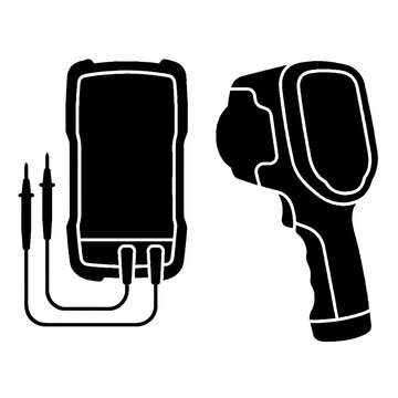 Black and white infrared thermometer.