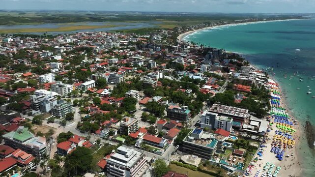 The most famous beach in the entire world. Aerial view of Merepe Beach in the city of Porto de Galinhas, Pernambuco state, Brazil. 12-05-2025