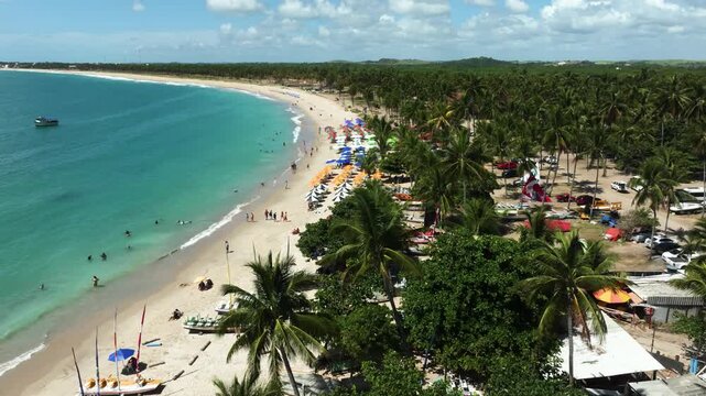 The most famous beach in the entire world. Aerial view of Merepe Beach in the city of Porto de Galinhas, Pernambuco state, Brazil. 12-05-2025