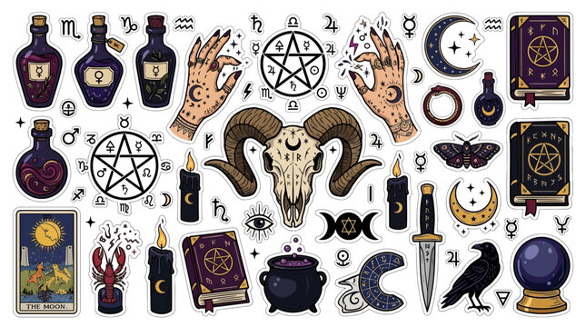 Collection of occult and mystical symbols