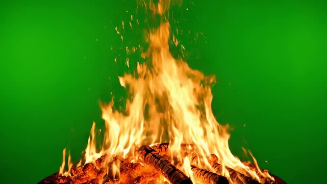 Rising glowing fire embers continuously floating upward in a steady stream on a dark background, intense and warm overlay concept for fire themes, events and creative visual content use