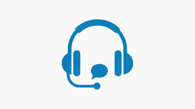 Customer Support Icon: A crisp, illustrative image of a headset with a microphone and speech bubble, a symbol of communication, assistance, and dedicated service.
