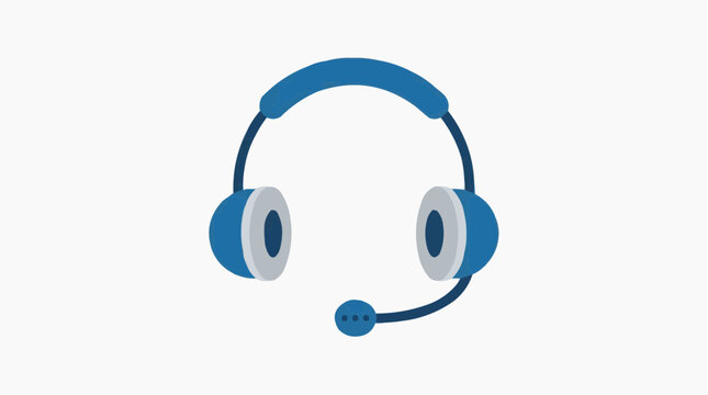 Digital Assistance: A clean and modern illustration of a headset, ready to offer support and guidance, conveying the essence of clear communication and helpfulness.