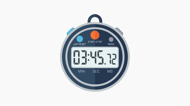Precise Timing: A digital stopwatch, ready to track time with sharp focus on seconds, perfect for sports or tasks.