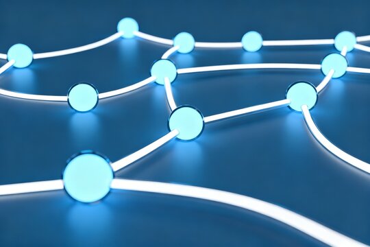 Abstract network of glowing nodes