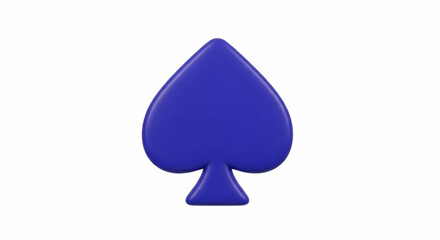Fototapeta premium Blue Spade Playing Card Symbol 3D Illustration