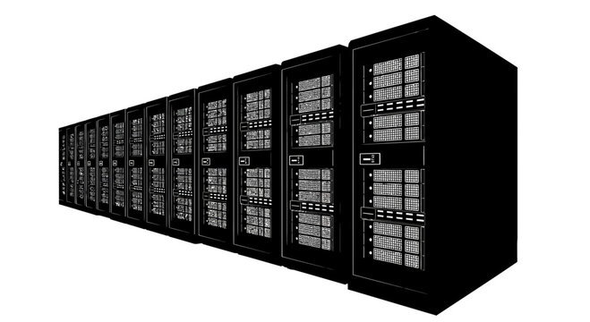 Data Center Server Rack Row for Networking Infrastructure