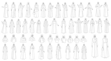 People in various formal poses. © Bagas