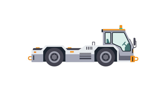 Vector illustration of an airport tow tractor for aircraft ground support.