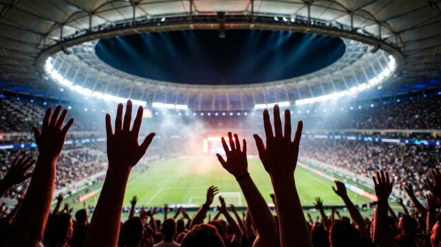 Fan cheering football crowd stadium celebration Fan cheering football crowd. Fan cheering football crowd stadium soccer team audience group support during game match