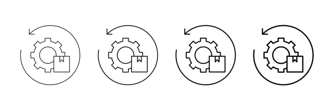 Reverse Logistics Icons Vector Set In Different Stroke Line Style