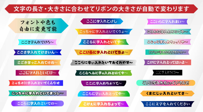 【文字編集可能】 装飾テキストエフェクト。編集可能なグラフィックスタイルテンプレート。リボン
