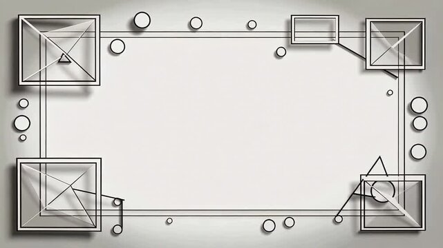 Abstract Frame Border Video Loop with Metal Squares.