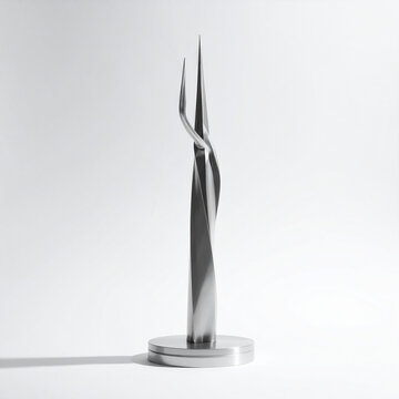 Elegant chrome vertical sculpture design