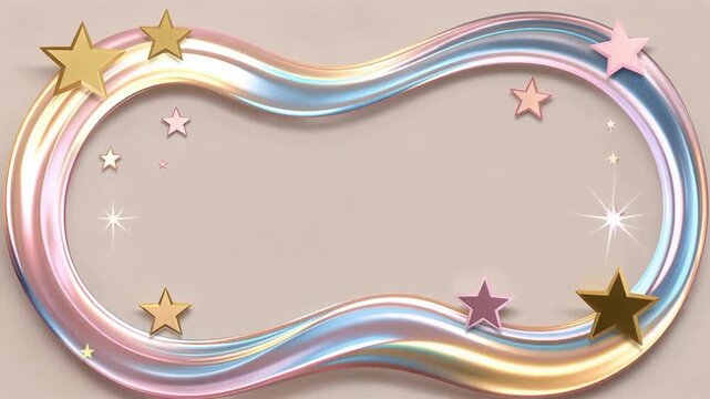 Animated decorative frame sequence of colorful stars and waves.