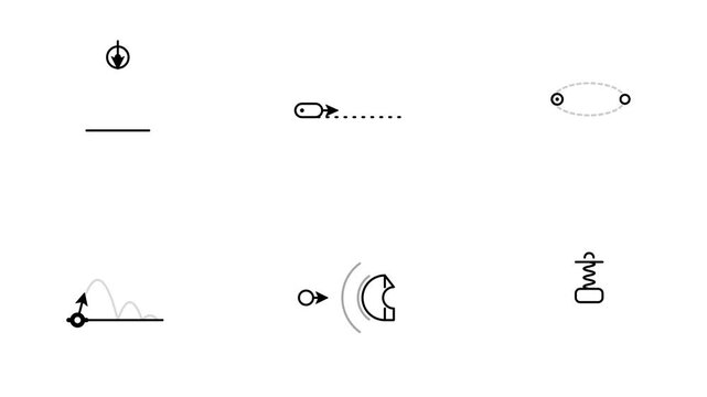 Realistic Physics and Forces Vector Arrows Minimalist Sequence Loop