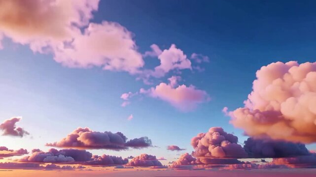 Breathtaking Sunset Clouds Over Tranquil Horizon.
