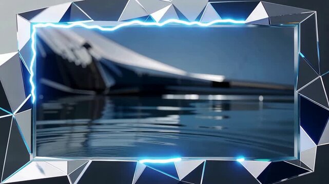 Cinematic Mirror Frame Abstract Water Reflection Sequence.