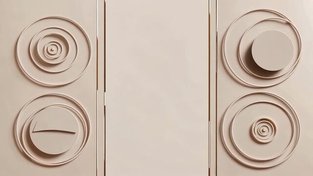 Close Up View of Vintage Door Knobs on Panel Revolving.
