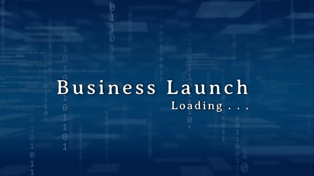 On load center text Business Launch Loading staying as tiles shifting, bits falling, serving launch