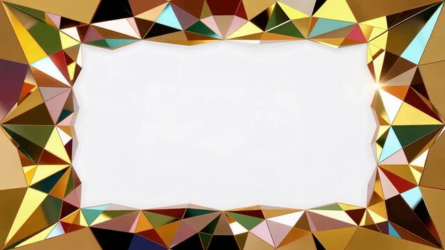 colorful geometric frame video border montage.