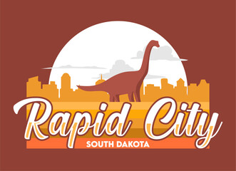 Rapid City, South Dakota, with its scenic views and brontosaurus silhouette © americandigi