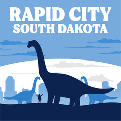 Rapid City, South Dakota, with its scenic views and brontosaurus silhouette © americandigi