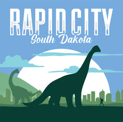 Rapid City, South Dakota, with its scenic views and brontosaurus silhouette © americandigi