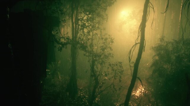 Cabin Rain In Forest 03