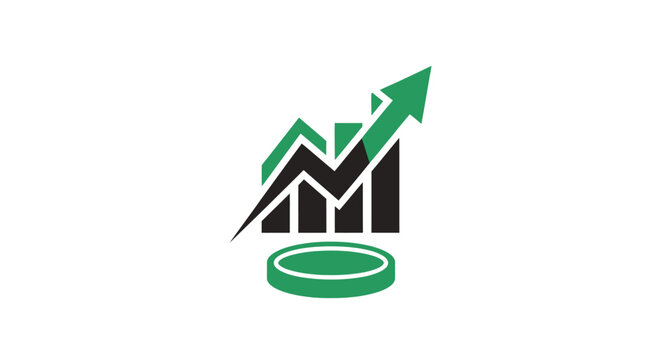 Green Arrow Graph Icon Finance Growth.