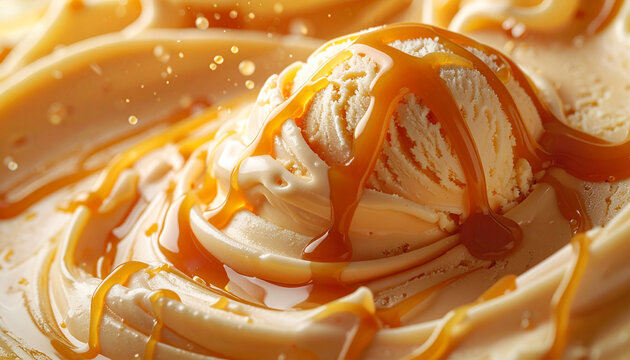 Creamy vanilla caramel swirl dessert