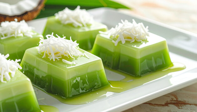Traditional Green Pandan Coconut Jelly