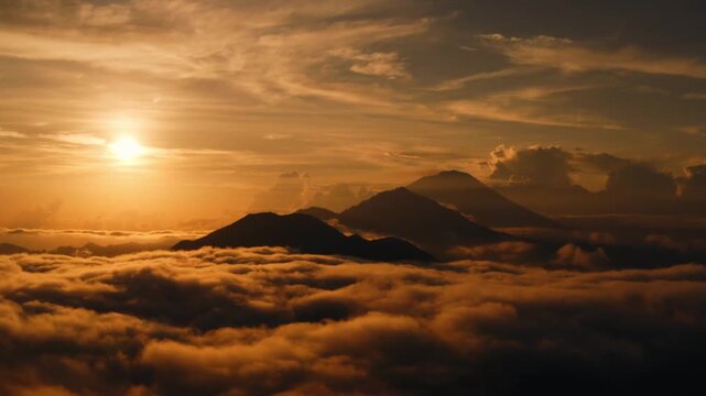 sunrise in the mountains time lapse Indonesia 