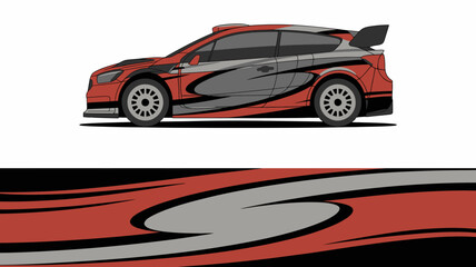 Red Sports Car Side View Illustration. © IP STOCK