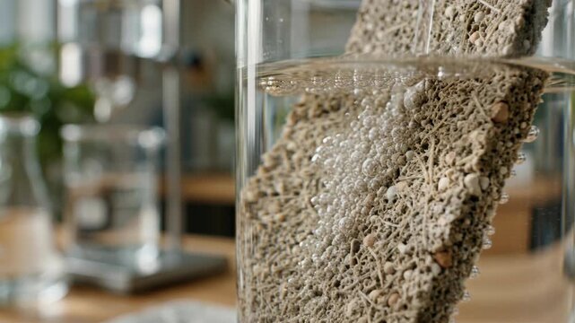 Green water purification chemistry membrane filter porous biofilm bubbles laboratory cartridge aeration natural material efficiency porous ceramic
