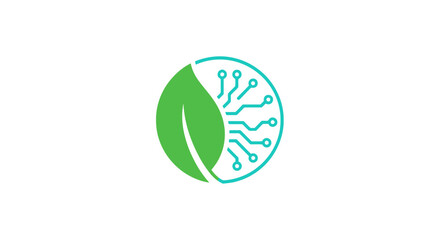 Obraz premium Green leaf eco symbol logo design.