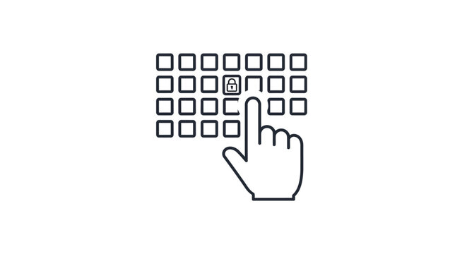 Hand clicking computer keyboard button.
