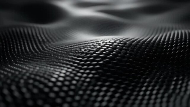 Dark futuristic metallic carbon surface with elegant reflections and abstract motion