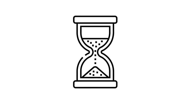 Hourglass timer with falling sand.