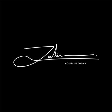 Zahir name signature logo vector design