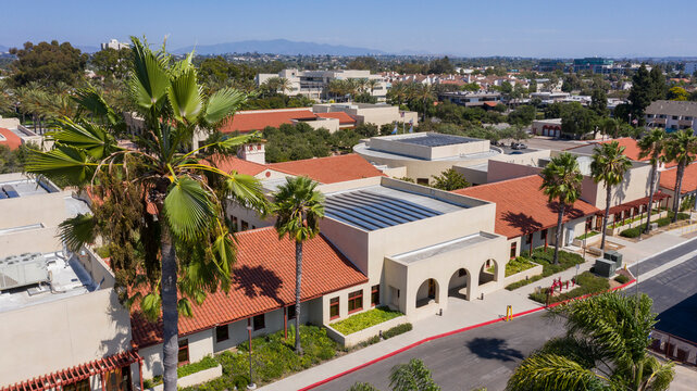 Daytime aerial view of the downtown civic center of Chula Vista, California, USA.