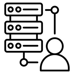 Fototapeta premium employee database outline icon