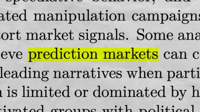 Prediction Markets Highlighted in Newspaper Article Forecasting and Betting Economy Concept